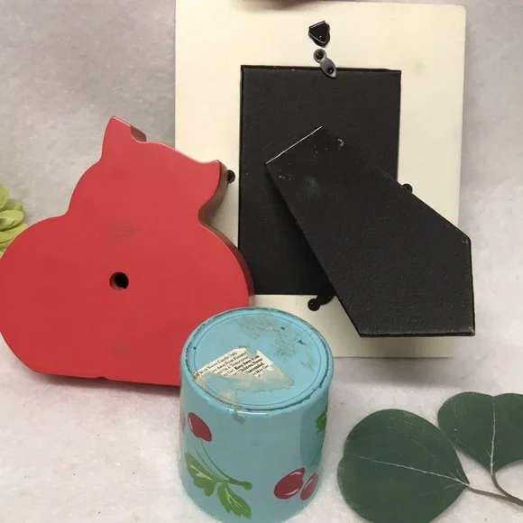 CHERRY 3 Piece decor Frame votive candle clock vintage 1990s - Picture 8 of 13